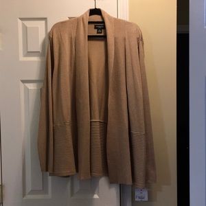 Liz Claiborne tan cardigan sweater NWT